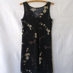 90s black floral dress